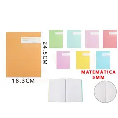 GENERICO - Cuaderno College Matemática 5mm 245x183cm 100Hojas Colores Surtidos