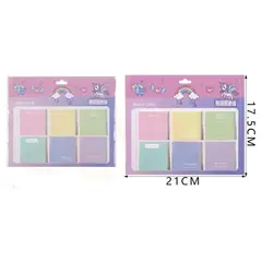 GENERICO - Notas Adhesivas Post-It Unicornio 6pcs 21x17cm Colores Surtidos