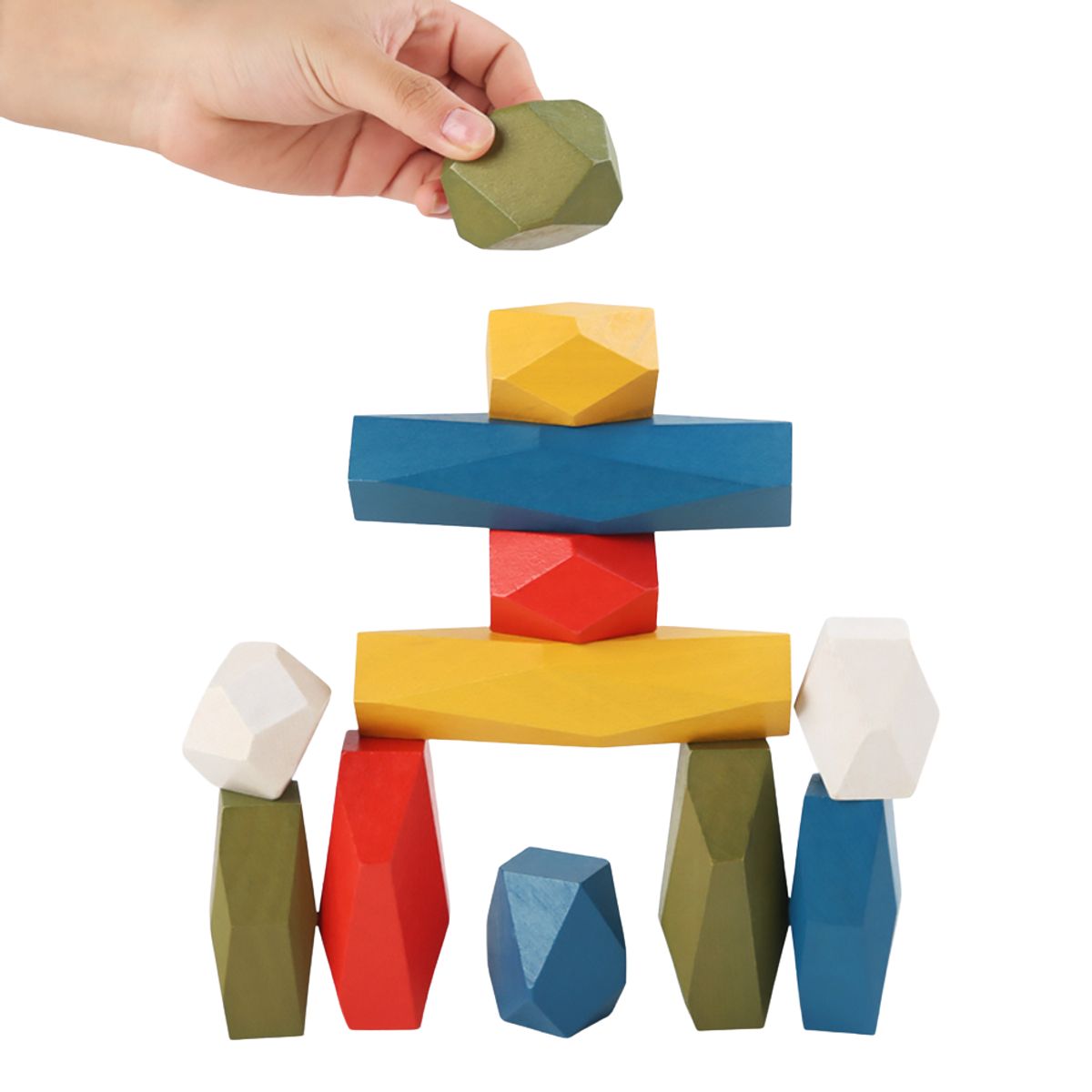 ABC - Juego de Piedras Apilables de Madera Juguete Educativo