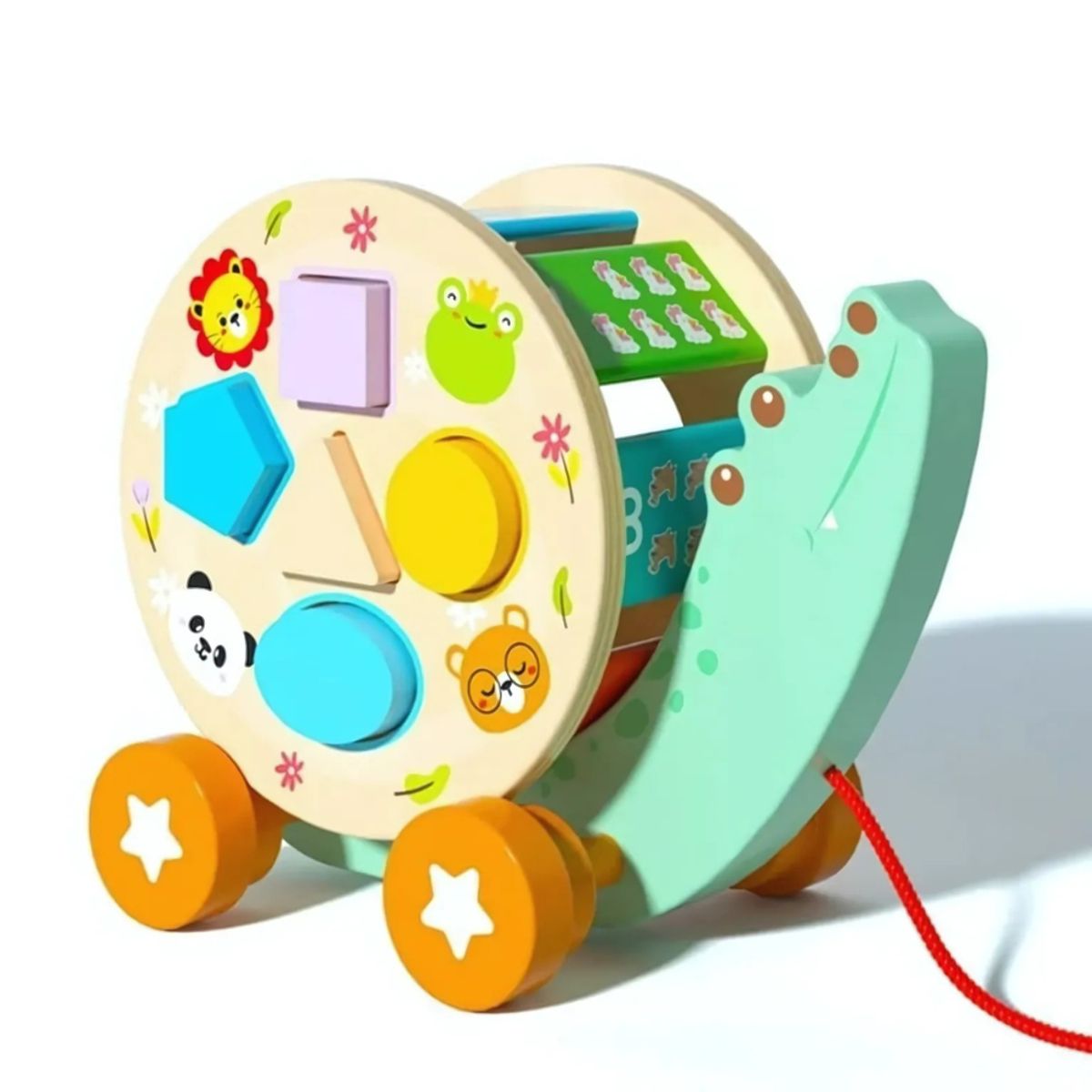 ABC - Cocodrilo de Arrastre Didáctico de Madera Motricidad Infantil