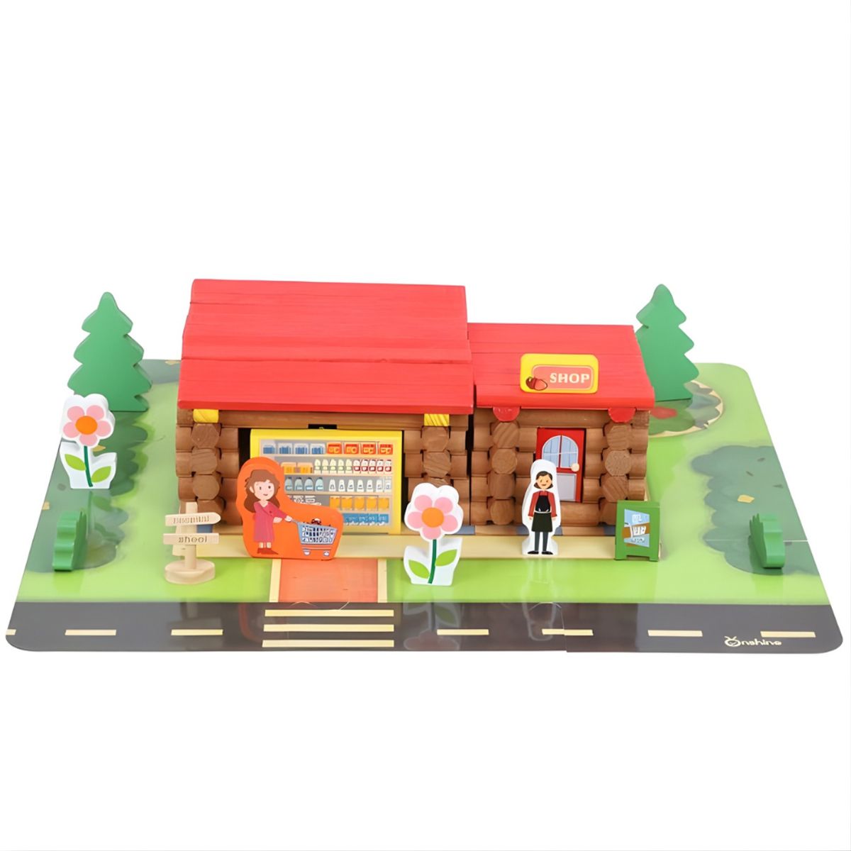 ABC - Tienda de Madera Tipo Lincoln Juego de Construcción y Roleplay