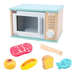 ABC - Microondas de Madera Infantil con Accesorios Juego de Cocina