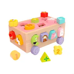 ABC - Juguete de Madera Vehículo Multifuncional Animalitos de Encaje