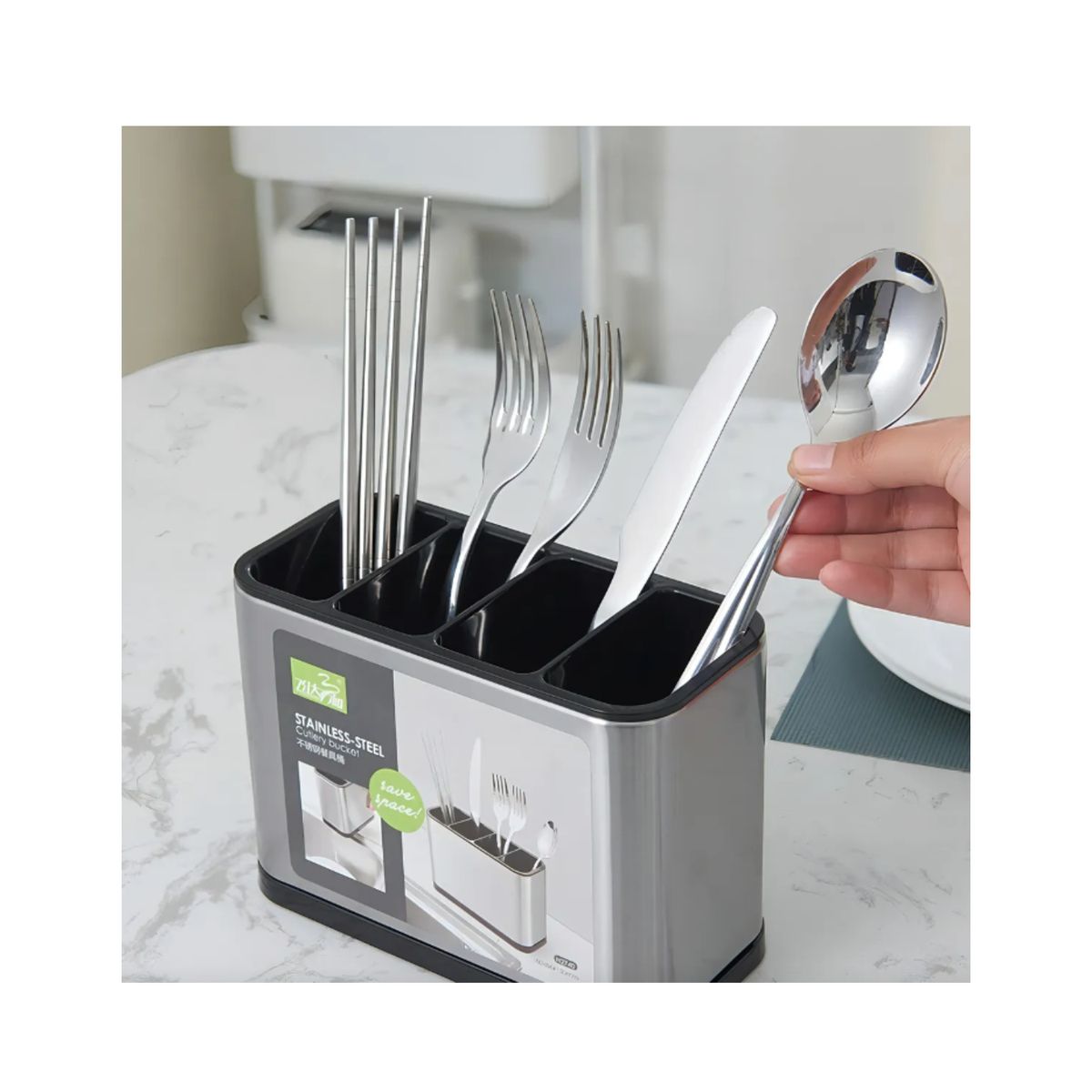 GENERICO - Soporte Para Utensilios De Cocina De Acero Inoxidable