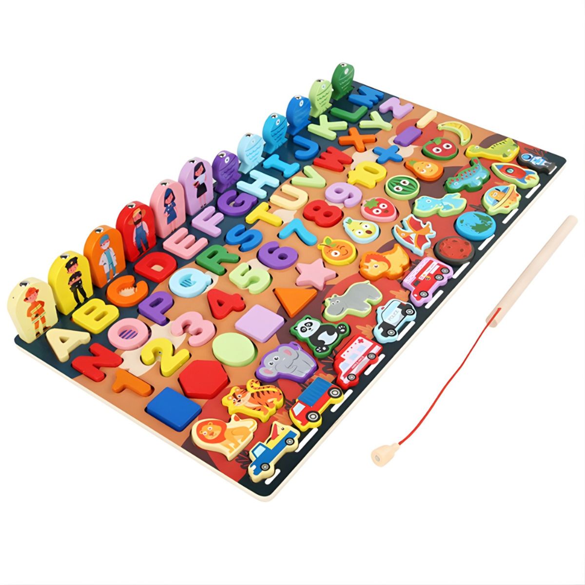 ABC - Juego Didáctico 7 en 1 con Letras, Números y Pesca Magnética