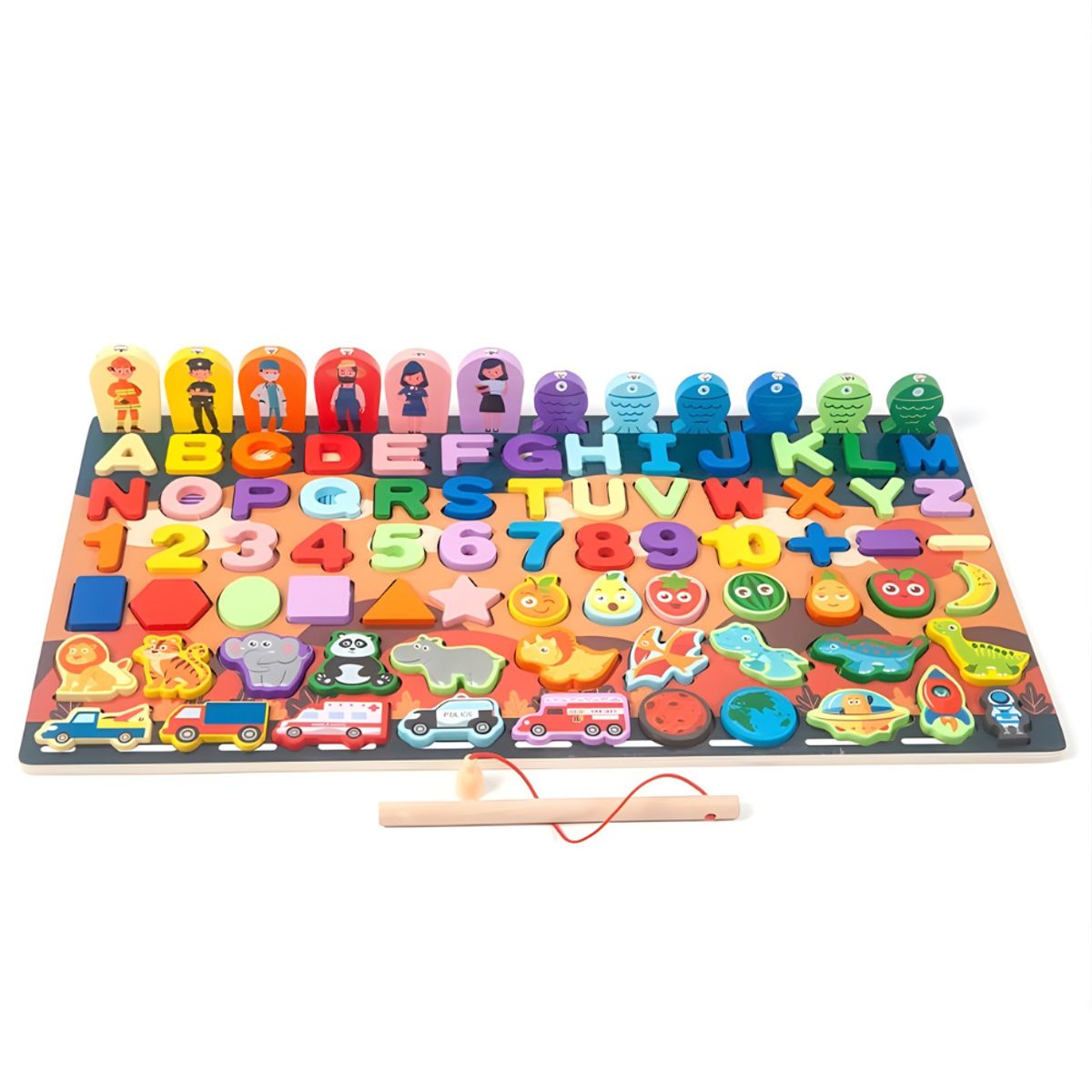 ABC - Juego Didáctico 7 en 1 con Letras, Números y Pesca Magnética