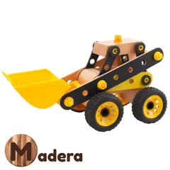 ABC - Vehículo Retroexcavadora de Construcción Educativo de Madera