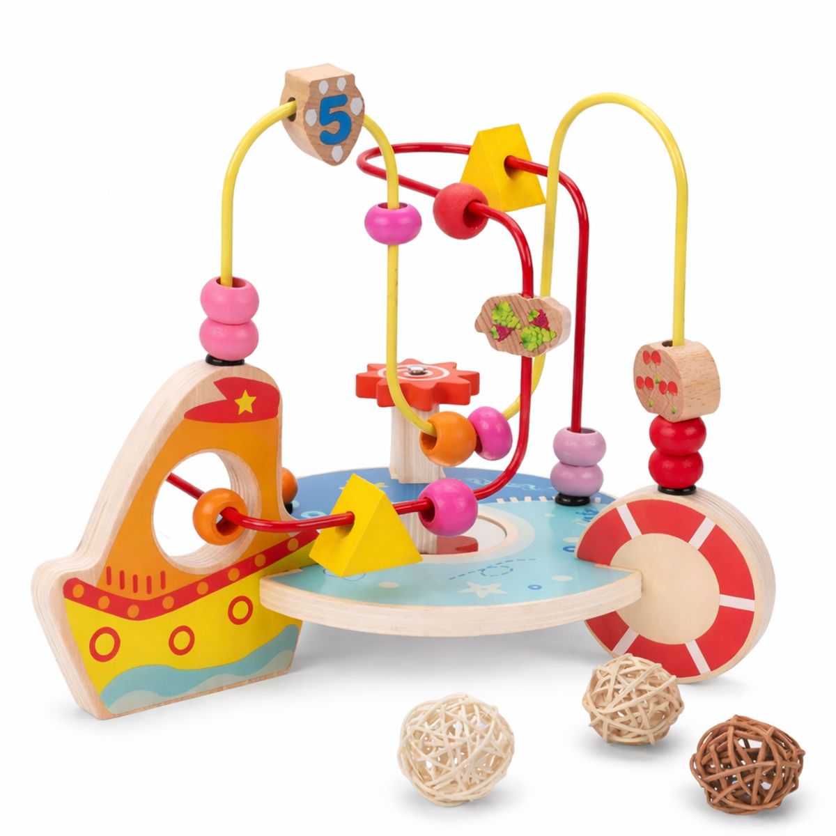 ABC - Juego de Motricidad con Laberinto de Cuentas Educativo Oceano