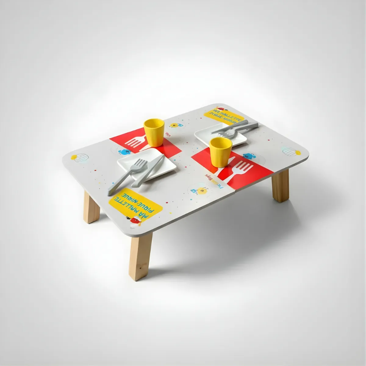 ABC - Mesa Infantil para Comer Educativa de Madera