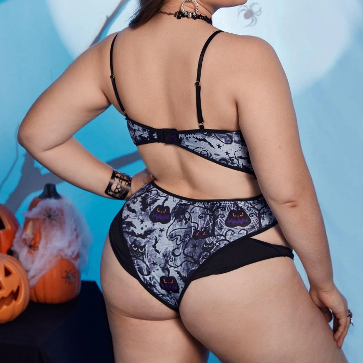 KIRAMA CLOTHING STORE - Body Gótico Halloween Tirantes Ajustables  Multicolor