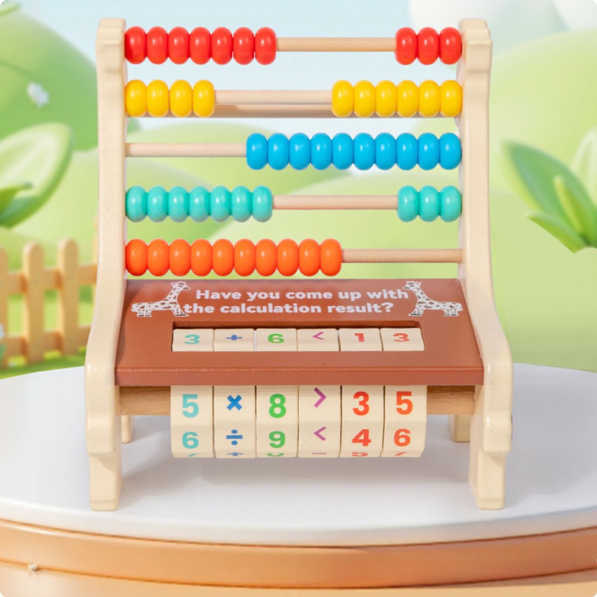 ABC - Ábaco Jirafa 2 en 1 con Números de Madera Educativo Montessori