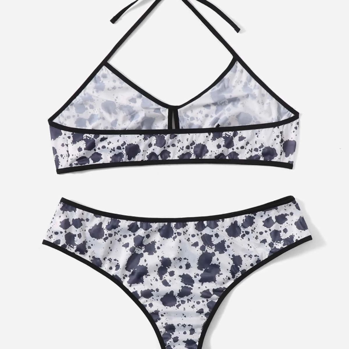 KIRAMA CLOTHING STORE - Conjunto Lencería Gótica Estampada Blanco y Negro – Set 2 Piezas