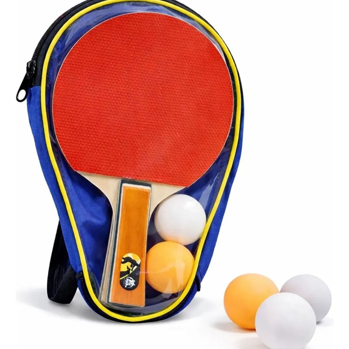 GENERICO - 2 raquetas De Pin Pon Más 2 Pelotas Y Estuche Variado St (recto)