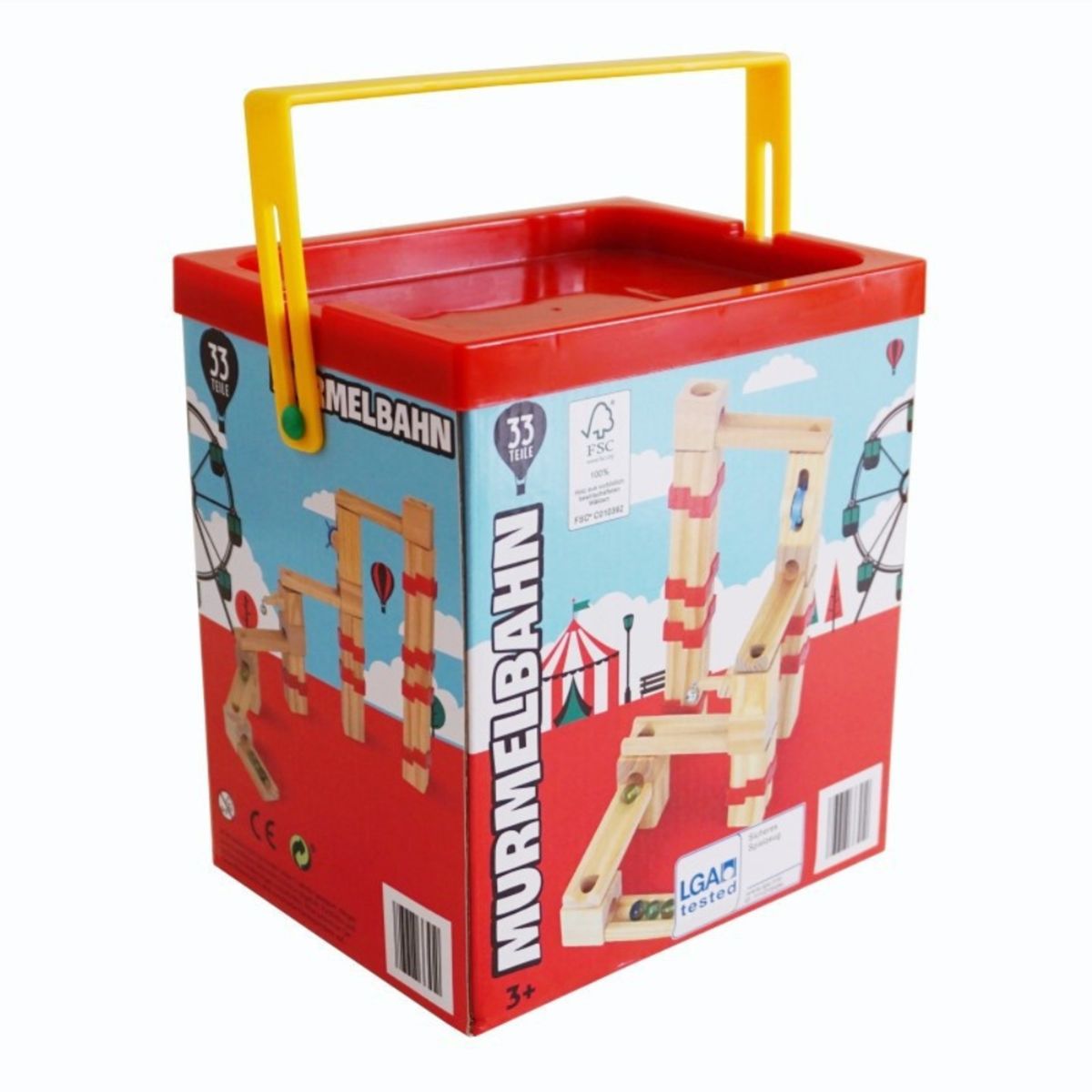 ABC - Pista de Canicas Armable de Madera Educativa Montessori