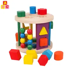 ABC - Juego de Encaje con Figuras Geométricas de Madera Educativo