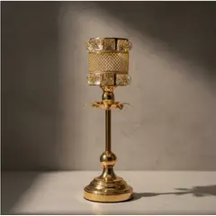 GENERICO - Candelabro Dorado De Vidrio