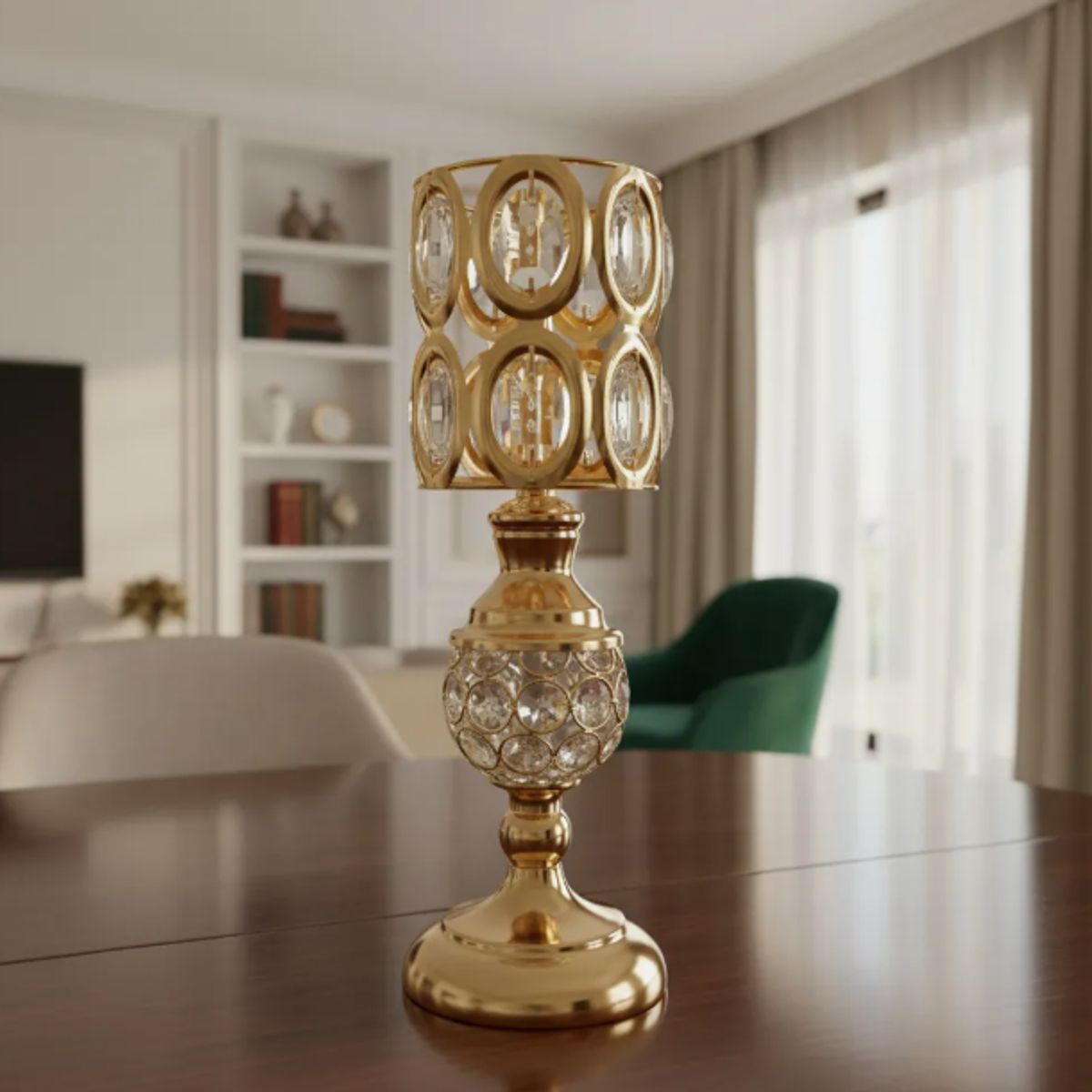 GENERICO - Candelabro Dorado De Vidrio 13x35cm
