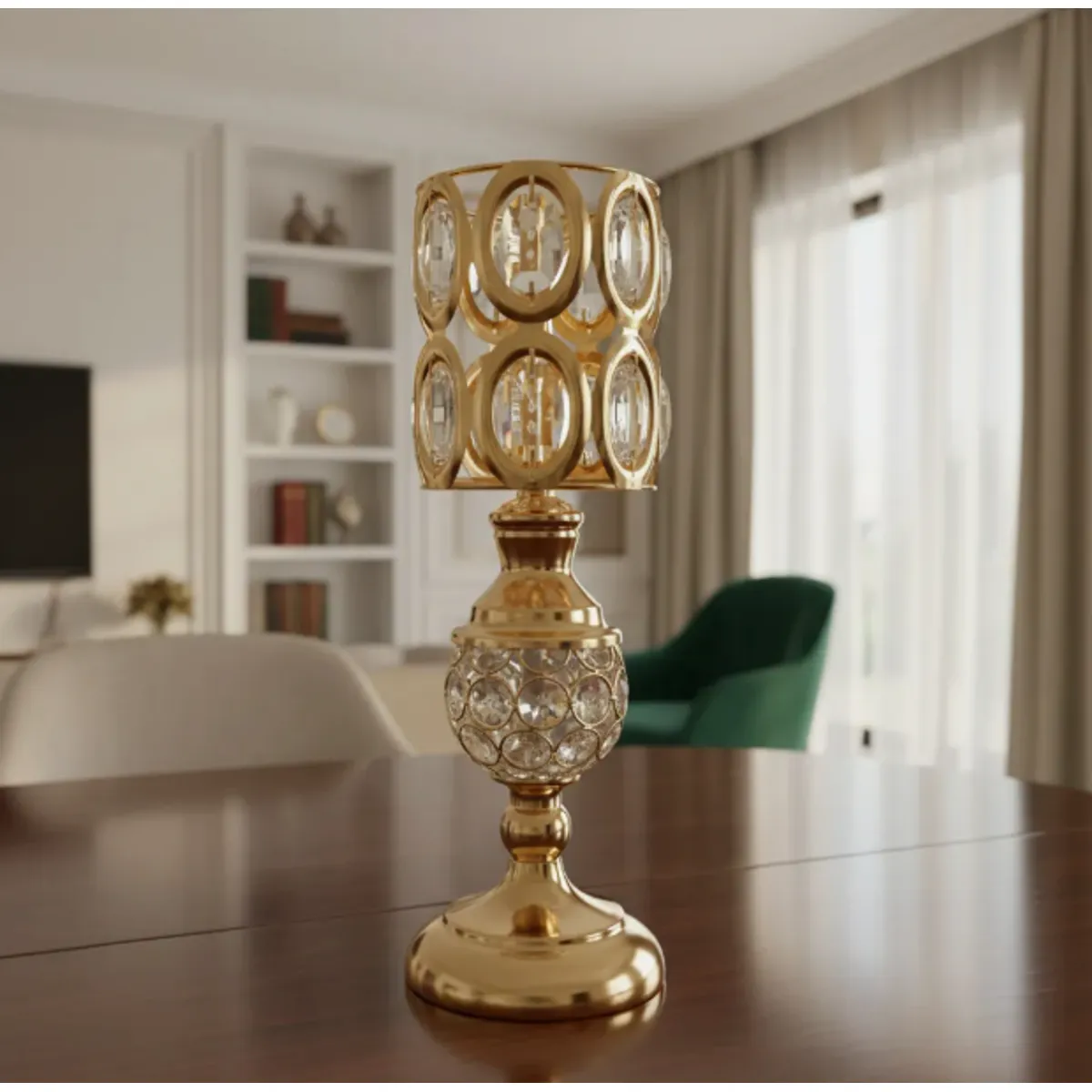 GENERICO - Candelabro Dorado De Vidrio 13x35cm