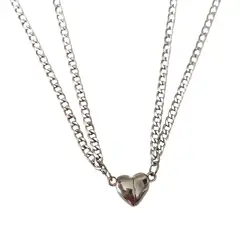 GENERICO - Collar para parejas con Corazon imán