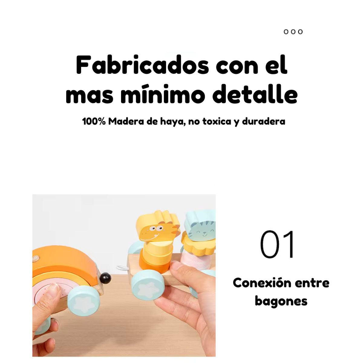 ABC - Tren Animal de Madera Juego Educativo Montessori