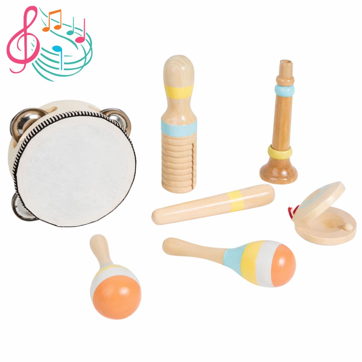 ABC - Set musical 7 piezas de Madera Educativo Montessori