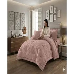 GENERICO - Cubrecama Quilt Texturizado Incluye Fundas Diseño Flores kinh