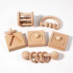 ABC - Set sonajeros 6 piezas Educativo Montessori de Madera
