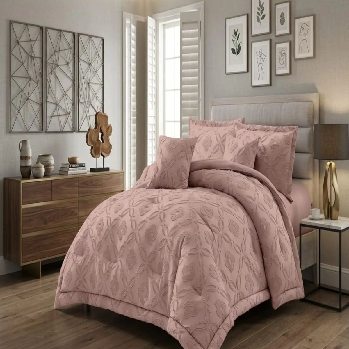 GENERICO - Cubrecama Quilt Texturizado Incluye Fundas Diseño Flores kinh