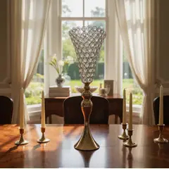 GENERICO - Candelabro Dorado De Vidrio 53cm
