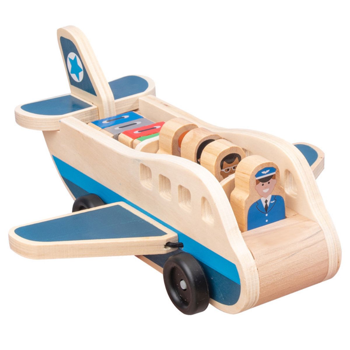 ABC - Avión de Madera Juguete Multifuncional Educativo Montessori