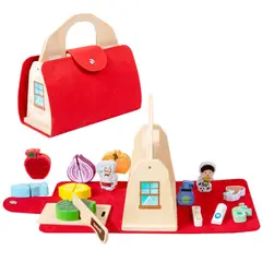 ABC - Juego de Cocina Portátil Educativo de Madera Montessori