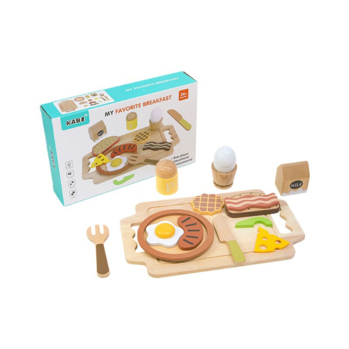 ABC - Set de Desayuno Educativo Montessori de Madera