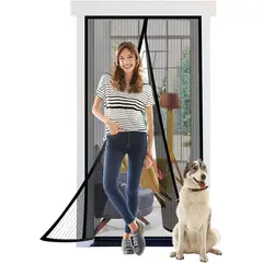 GENERICO - Malla mosquitera para puerta de 90cm con imán facil instalación