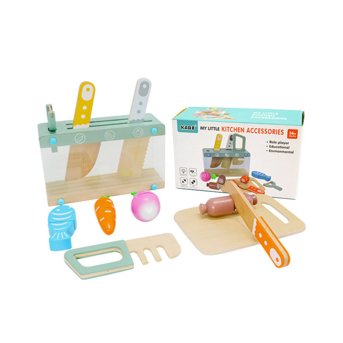 ABC - Set Accesorios de cocina Educativo Montessori de Madera