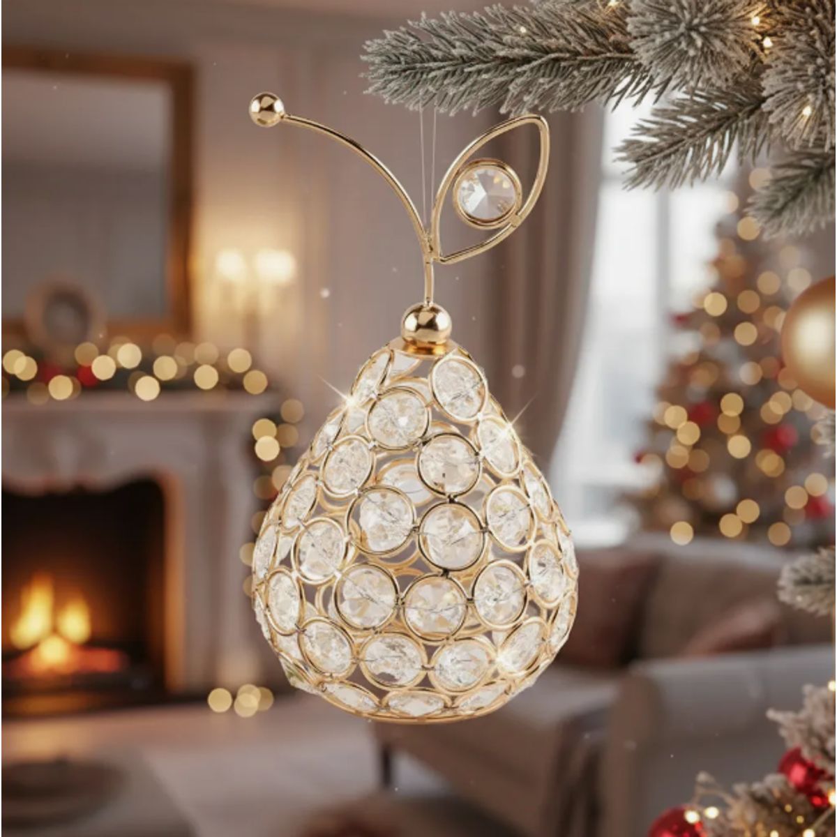 GENERICO - Adorno Decorativo De Pera De Cristal Brillantes Con Forma