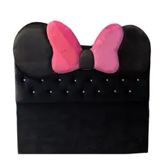 GENERICO - Respaldo 2 Plazas Negro Felpa Moño a piso Muebles Rimar