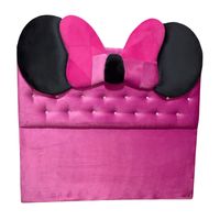 Respaldo 2 Plazas Fucsia Felpa Moño a piso Muebles Rimar