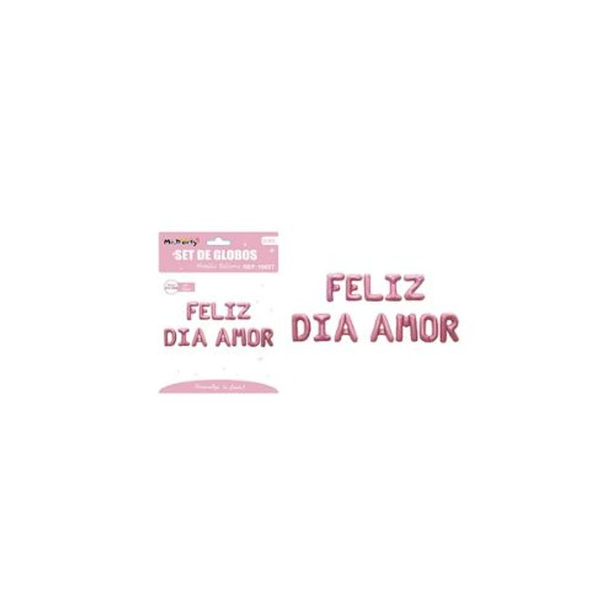 GENERICO - Set de globos metálicos rosado FELIZ DÍA AMOR 12pcs