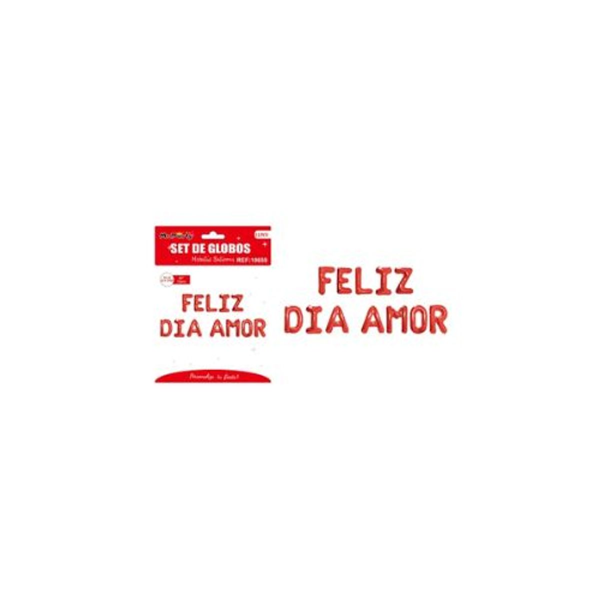 GENERICO - Set de globos metálicos rojo FELIZ DÍA AMOR 12pcs