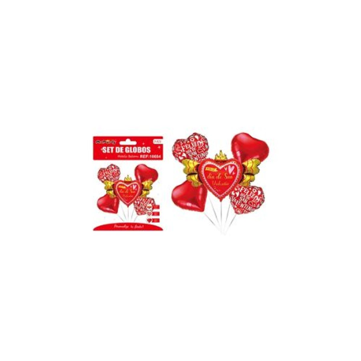 GENERICO - Set de globos metálicos San Valentín lindo diseño 5pcs