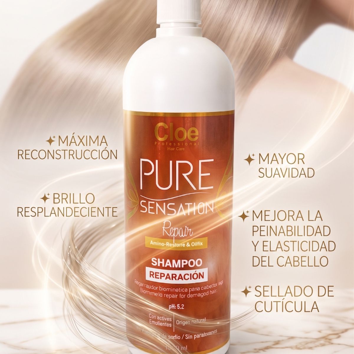 CLOE - Shampoo Cloe Professional Pure Sensation Repair 1000ml