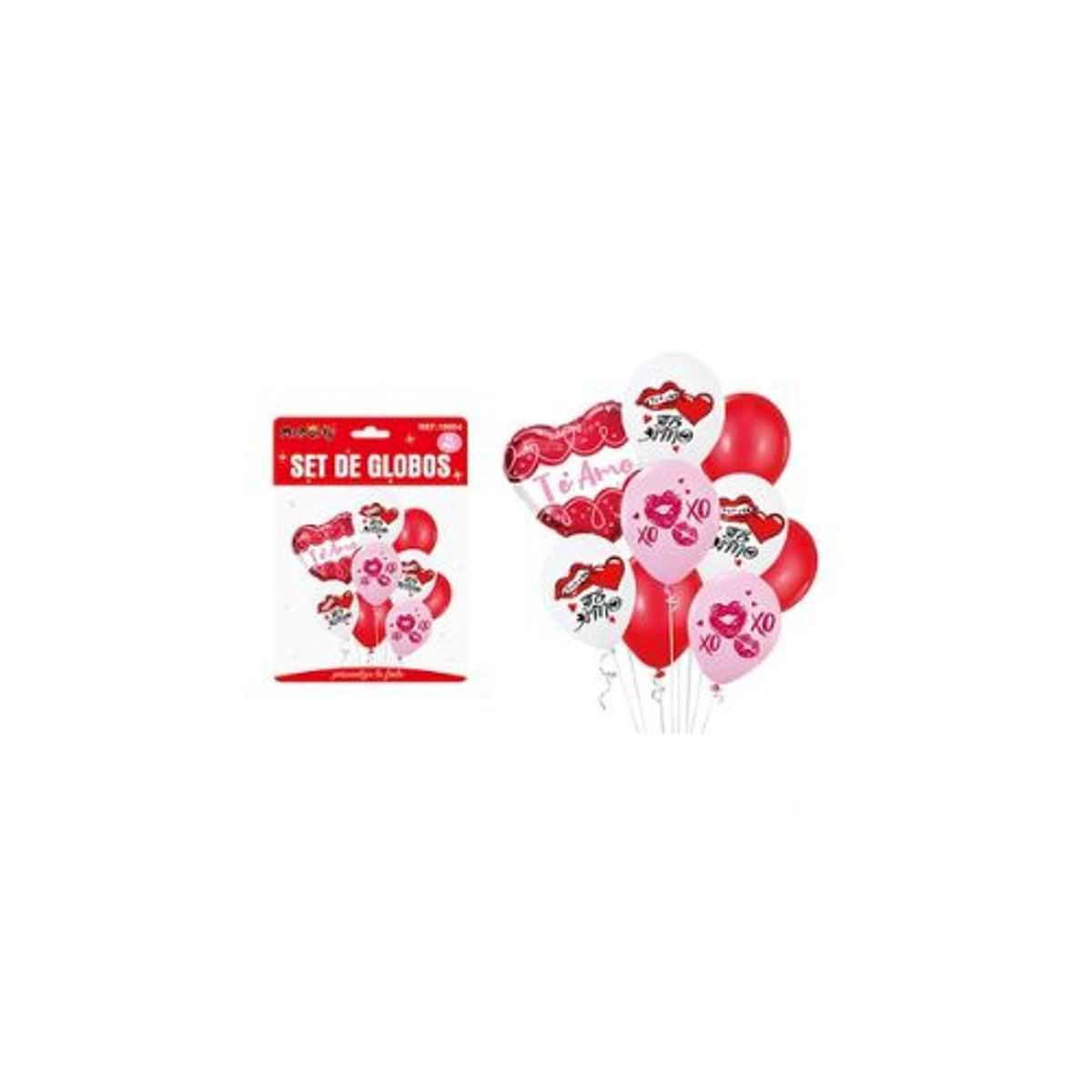 GENERICO - Set de globos San Valentín Besos9pcs