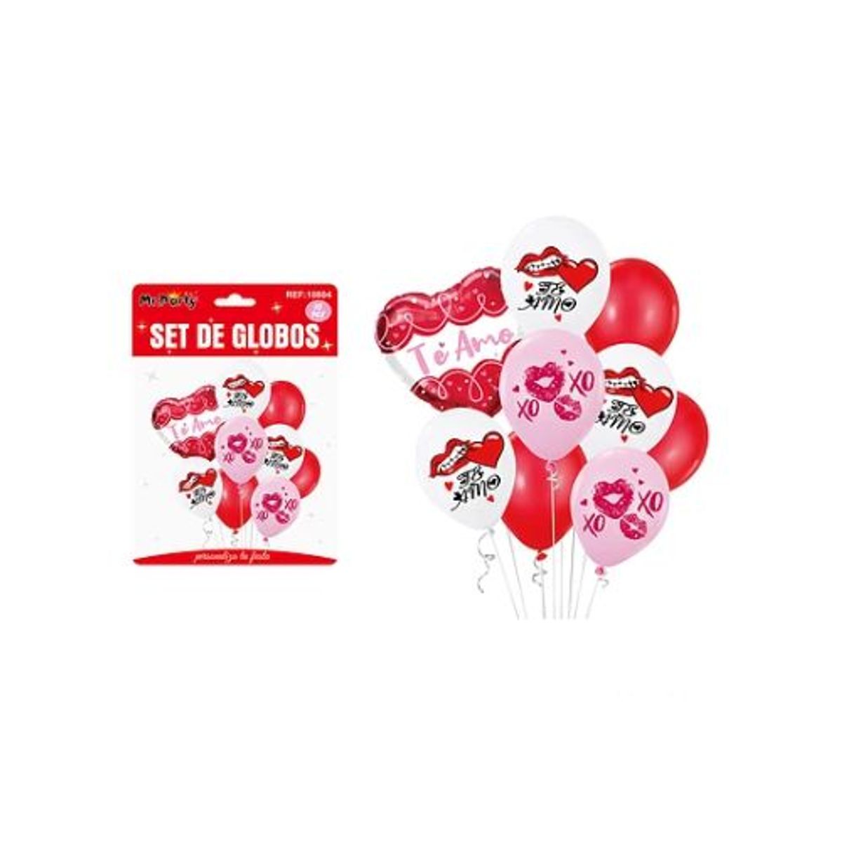 GENERICO - Set de globos San Valentín Besos9pcs