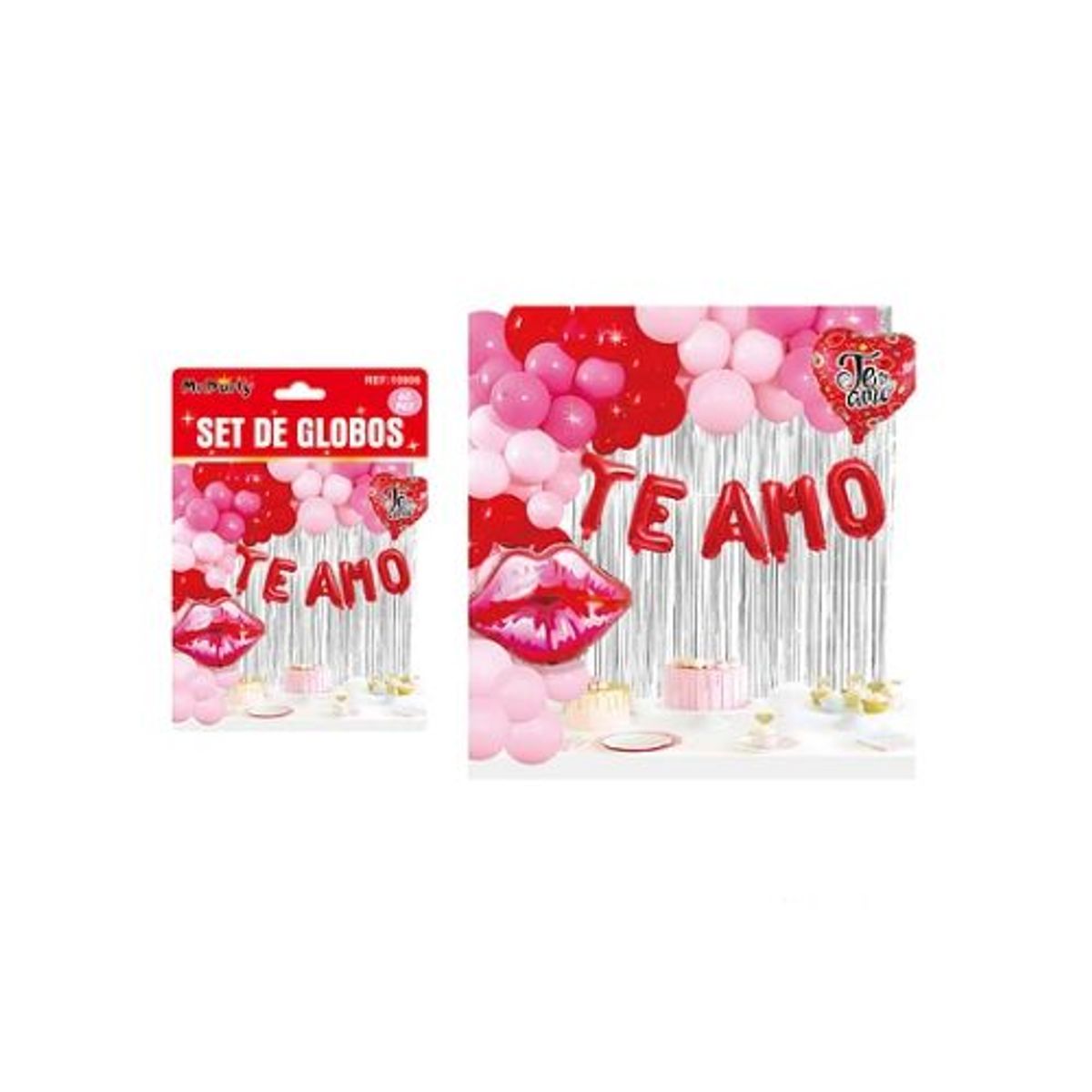 GENERICO - Set de globos San Valentín Besos 60pcs