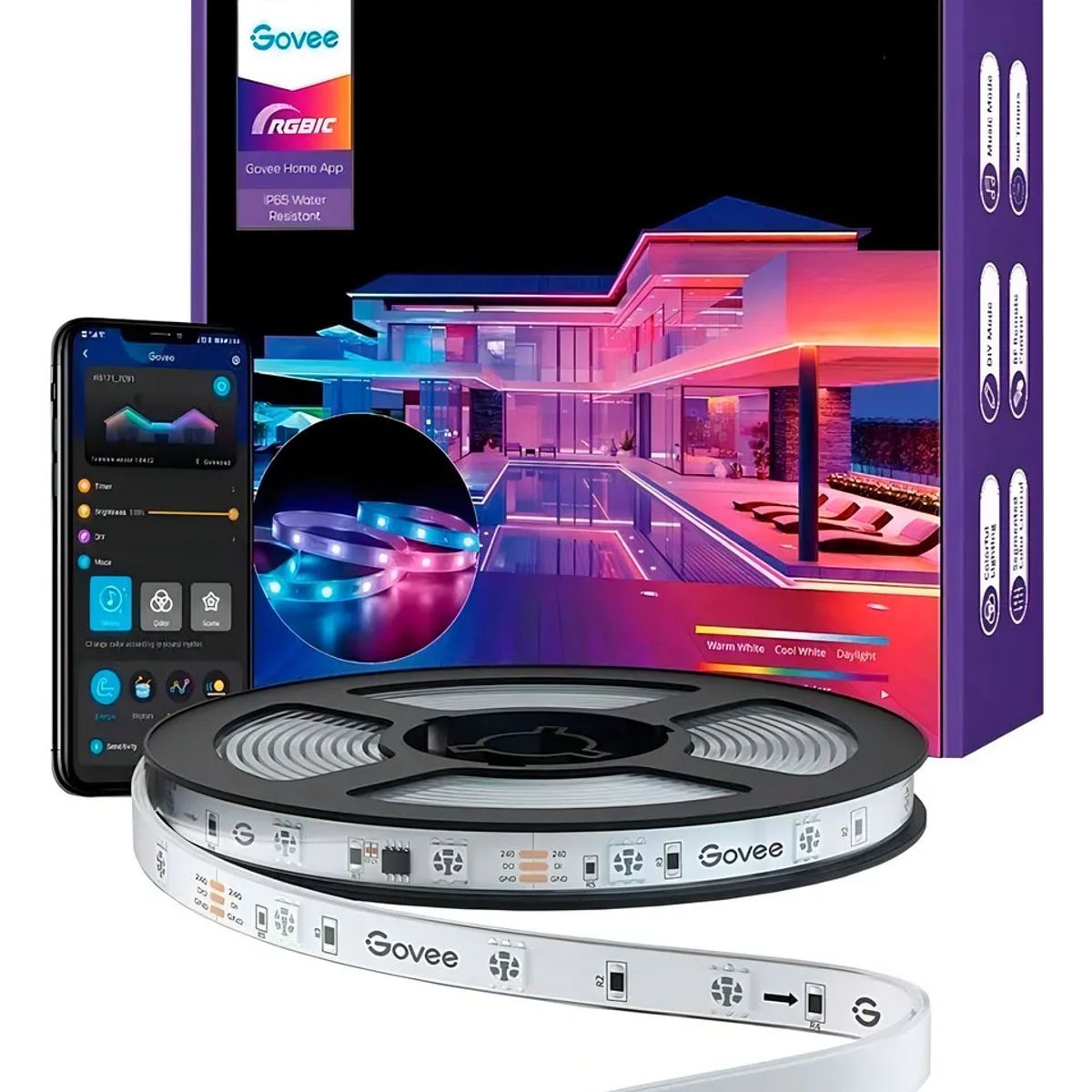 GOVEE - Luces Led Phantasy Outdoor Rgbic 10 Mts Govee Color De La Luz Multicolor Multicolor