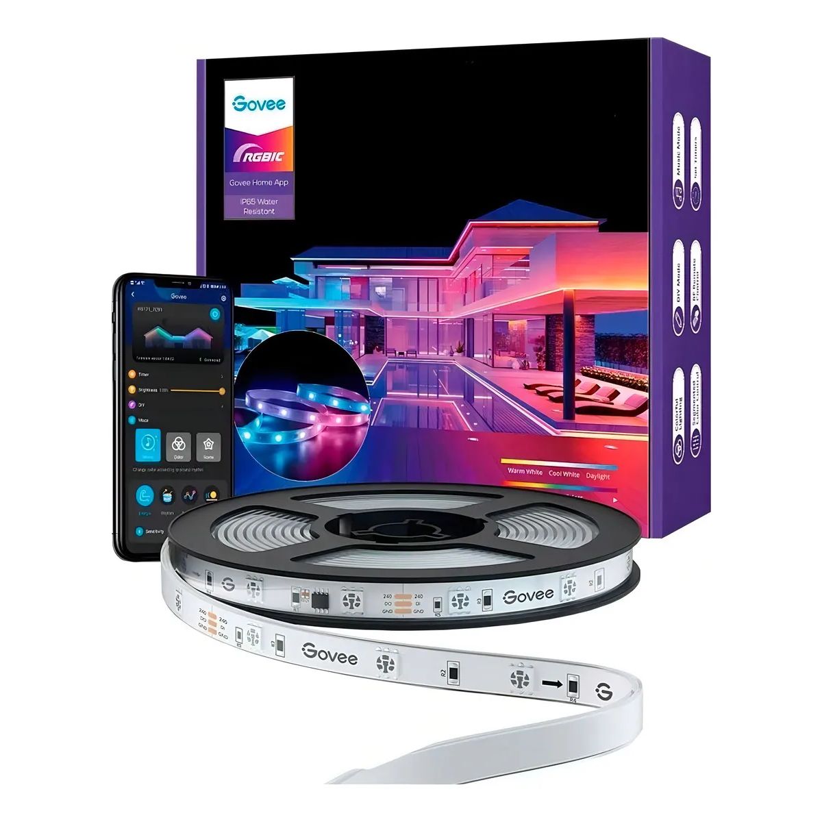 GOVEE - Luces Led Phantasy Outdoor Rgbic 10 Mts Govee Color De La Luz Multicolor Multicolor