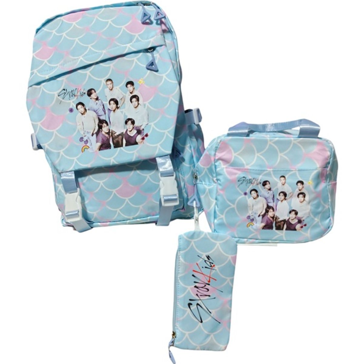 GENERICO - SET MOCHILA ESTUCHE Y LONCHERA K-POP STRAY KIDS