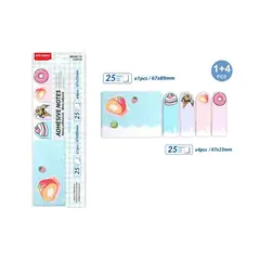 GENERICO - Notas Adhesivas Post-It Sweet 5 pcs 67x23mm Colores Surtidos