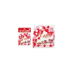 GENERICO - Set de globos San Valentín Sorpresa 75pcs