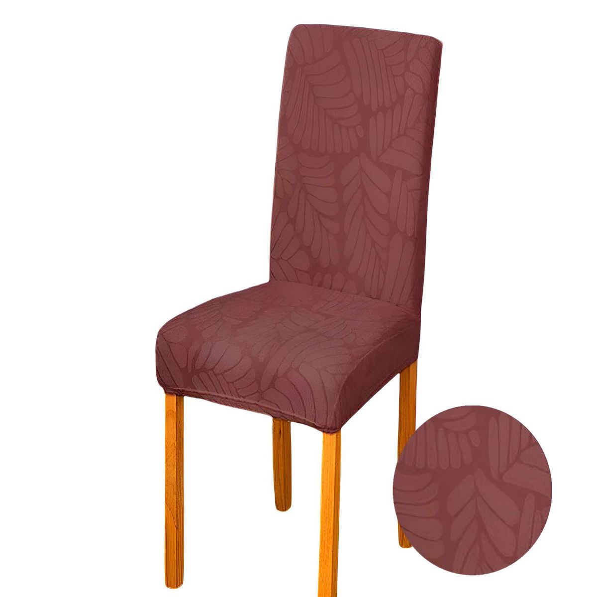 GENERICO - PACK DE 6 FUNDAS PARA SILLA CON DISEÑO TEXTURIZADO COLOR CAFÉ
